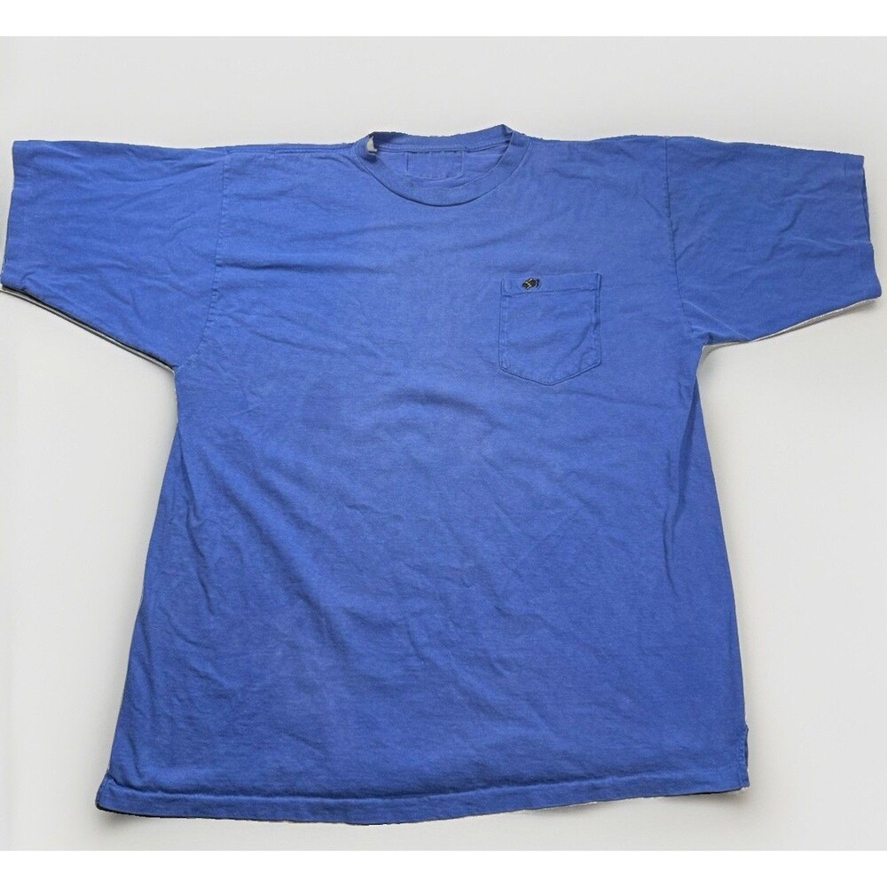 Vintage 90s Sasquatch Blue Cotton Pocket Tee Crew Neck Short Sleeve Men’s XXL